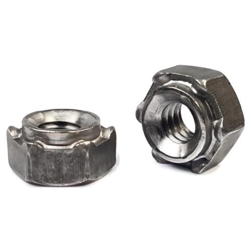 Hex Weld Nuts, 6 Projections With a Long Pilot, Plain Steel