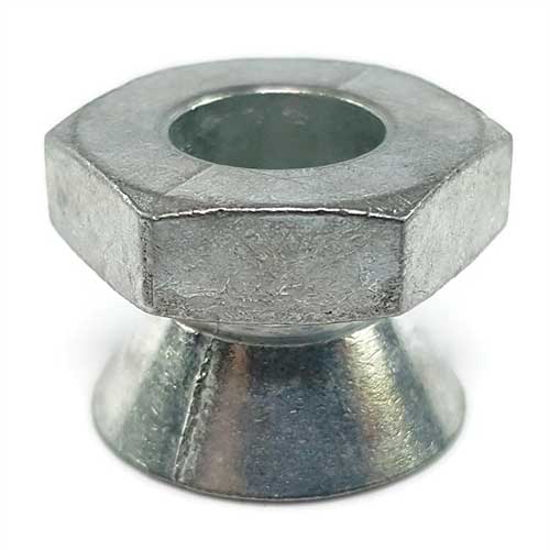 Tamper Proof Shear Breakaway Nuts, Zamak 5 Zinc Alloy, 3/8