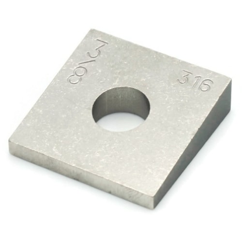 Square Washers Beveled, Stainless Steel 316 Square Washers Beveled, Stainless Steel 316