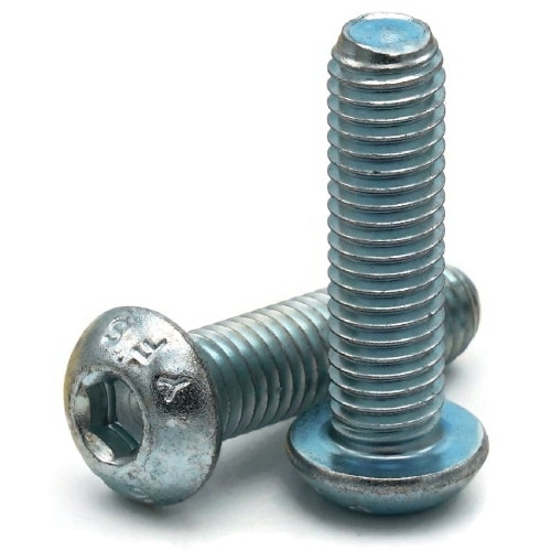 Metric Socket Cap Screws, Button Head, Zinc Plated Steel, M3-0.50