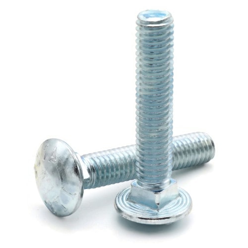 Carriage Bolts, Zinc Plated Steel, Grade A307, 1/2"-13 Carriage Bolts, Zinc Plated Steel, Grade A307, 1/2"-13