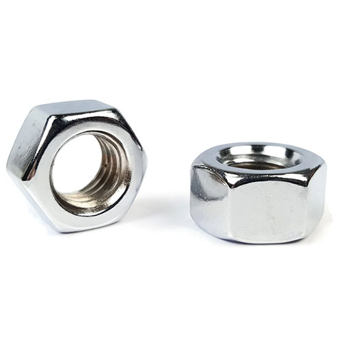 Hex Finish Nuts, Chrome Plated Steel, 3/8"-16