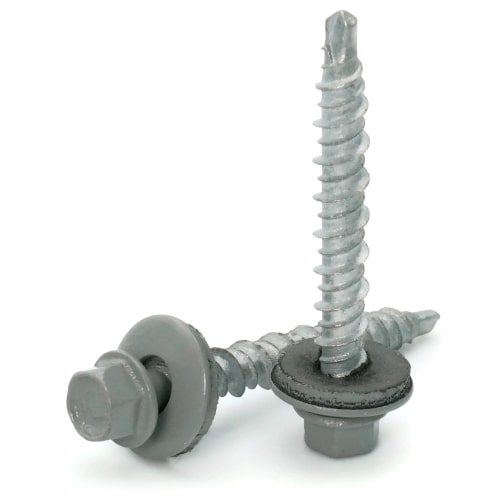 Roofing Screws, Fastgrip™, Hi-Lo Thread Mini-Driller™, Slate, #10