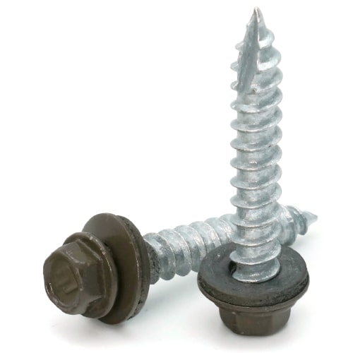 Roofing Screws, Fastgrip™, Type 17 Point, Bronze, #14