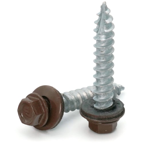 Roofing Screws, Fastgrip™, Type 17 Point, Brown, #14