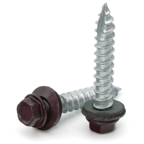 Roofing Screws, Fastgrip™, Type 17 Point, Burgundy, #14