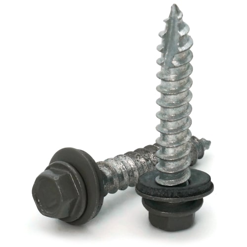 Roofing Screws, Fastgrip™, Type 17 Point, Charcoal, #14