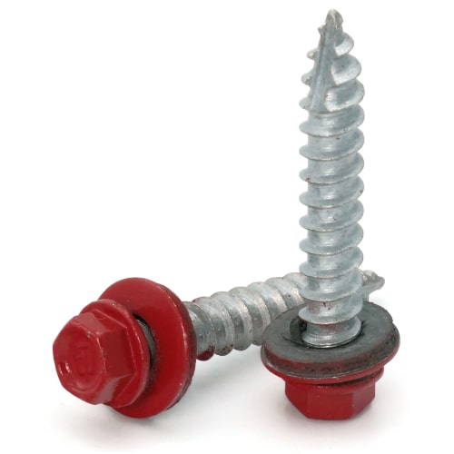 Roofing Screws, Fastgrip™, Type 17 Point, Crimson Red, #14