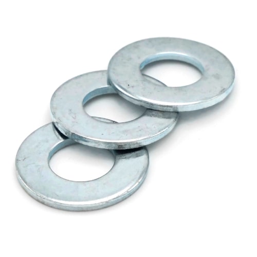 Flat Washers, Zinc Plated Steel, SAE 1/4" (ID 0.281 x OD 0.625 x THK 0.076)