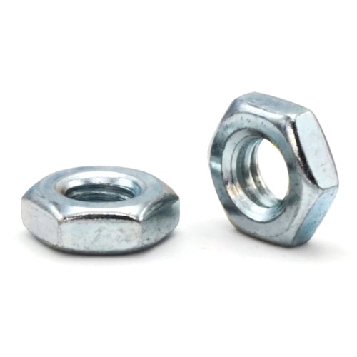 Heavy Hex Jam Nuts, Zinc Plated Steel