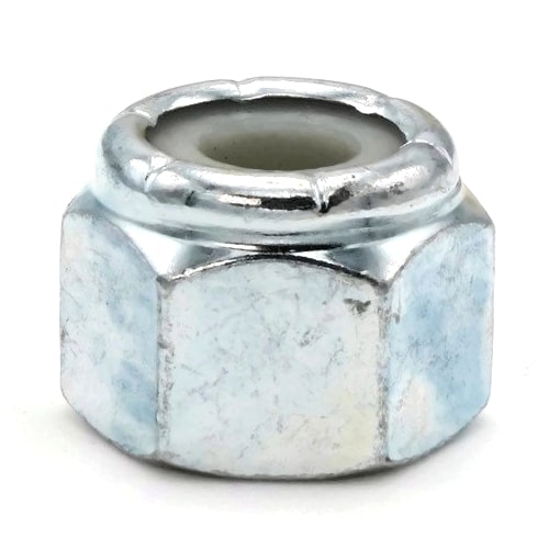 Heavy Nylon Lock Nuts, Zinc Plated Steel, Grade A
