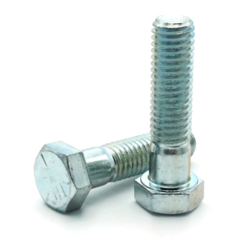 Hex Cap Screws, Grade 5 Zinc Plated Steel, 1/4"-28