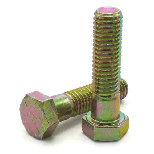 Hex Cap Screws, Grade 8 Yellow Zinc, 1"-14 Hex Cap Screws, Grade 8 Yellow Zinc, 1"-14
