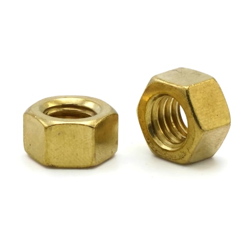 Hex Finish Nuts, Brass, 1/4"-20 (7/16" Flats x 7/32" Thick)