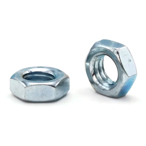 Hex Jam Nuts, Zinc Plated Steel