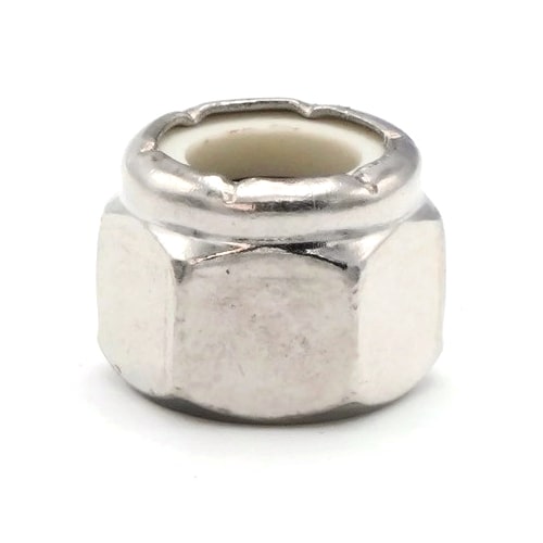 Nylon Lock Nuts, Stainless Steel 316, #12-24 (439" Flats x .225" Thick)
