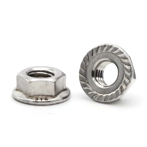 Flange Nuts, Serrated, Stainless Steel 316 Flange Nuts, Serrated, Stainless Steel 316