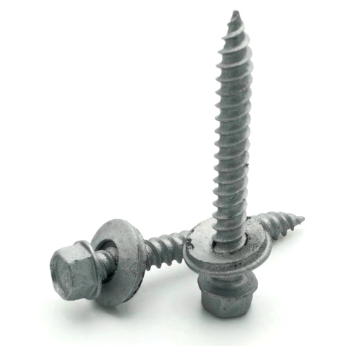 Roofing Screws, TruGrip, Hex Washer Head With Bonded EPDM Washer, #9