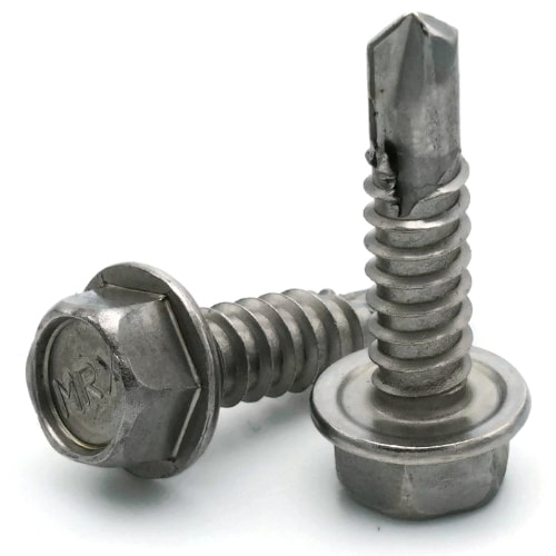 Sheet Metal Screws, Hex Washer Head, Self Driller TEK 3, Ultra Stainless Steel, #8-18
