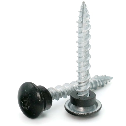 Roofing Screws, LoGrip™, Hi-Lo Thread, Type 17 Point, Black, #10