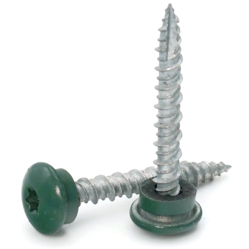 Roofing Screws, LoGrip™, Hi-Lo Thread, Type 17 Point, Green, #10