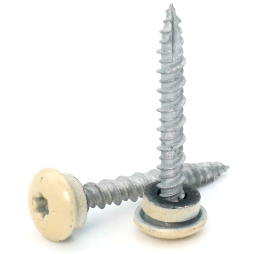 Roofing Screws, LoGrip™, Hi-Lo Thread, Type 17 Point, Ivory, #10