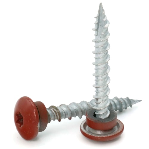 Roofing Screws, LoGrip™, Hi-Lo Thread, Type 17 Point, Red, #10
