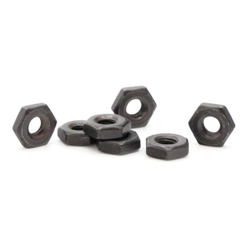Hex Machine Screw Nuts, Black Oxide Stainless Steel 18-8, #10-32 (3/8 Flats x 1/8 Thick)