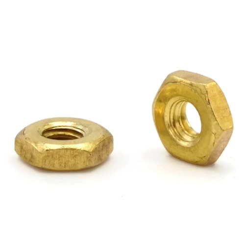 Hex Machine Nuts, Brass, #10-24 (Flats 3/8" x Thick 1/8")