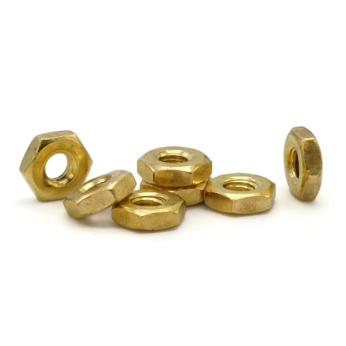 Hex Machine Nuts, Brass, #6-32 (Flats 5/16" x Thick 1/8")