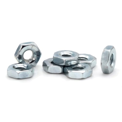 Hex Machine Nuts, Zinc Plated Steel, #2-56 UNC x 3/16" F x 1/16" H
