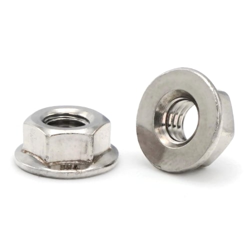 Metric Hex Flange Nuts, Non Serrated, Stainless Steel A2 (18-8)