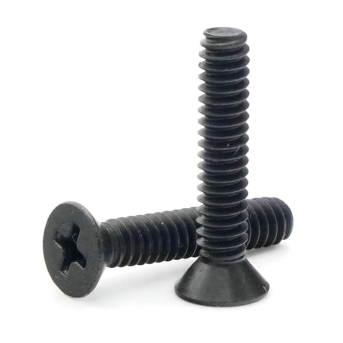 Machine Screws, Phillips Flat Head, Black Oxide Stainless Steel 18-8, #2-56