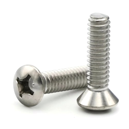 Machine Screws, Phillips Oval Head, Stainless Steel 316, #6-32