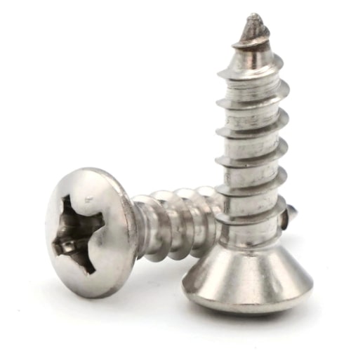 Sheet Metal Screws, Phillips Oval Head, Stainless Steel 316, #4
