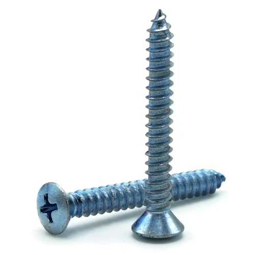 Sheet Metal Screws, Phillips Oval Head, Zinc Plated Steel, #4