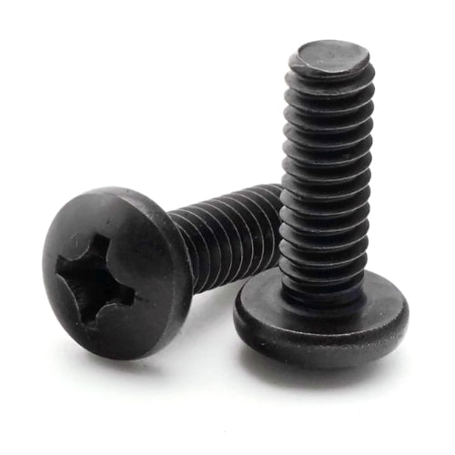 Machine Screws, Phillips Pan Head, Black Oxide Stainless Steel 18-8, #2-56