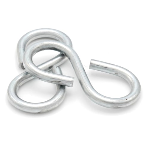 Closed Style S Hooks, Zinc Plated Steel Closed Style S Hooks, Zinc Plated Steel