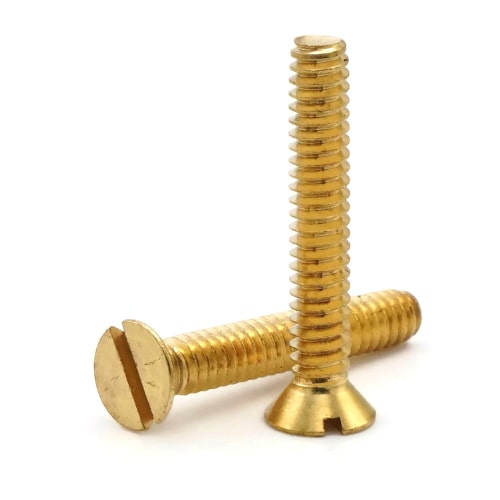 Machine Screws, Slotted Flat Head, Brass, #4-40