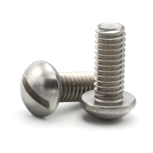 Machine Screws, Slotted Round Head, Stainless Steel 18-8, #8-32