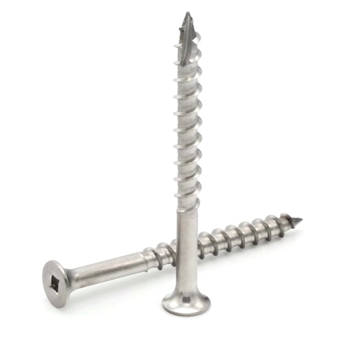 Deck Screws, Square Drive Bugle Head, Stainless Steel 18-8, #6