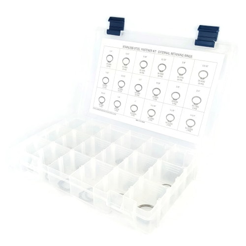 Kit Assortment, Retaining Rings Stainless Steel External, 262 Pieces Kit Assortment, Retaining Rings Stainless Steel External, 262 Pieces