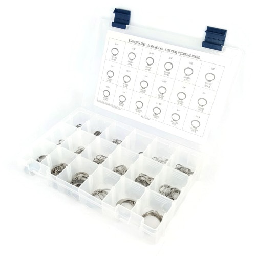 Kit Assortment, Retaining Rings Stainless Steel External Automotive, 316 Pieces Kit Assortment, Retaining Rings Stainless Steel External Automotive, 316 Pieces