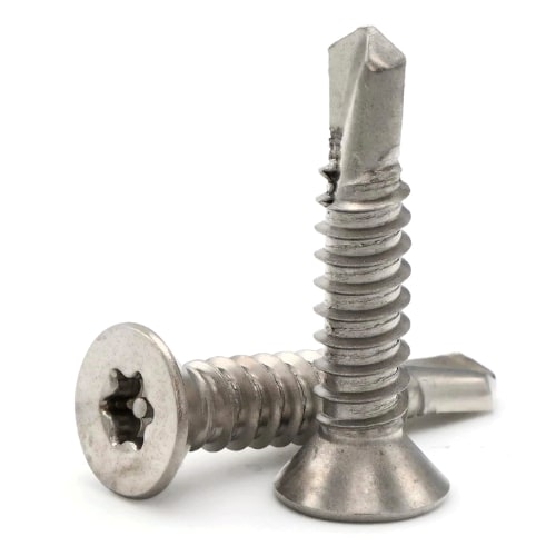 Tamper Proof Sheet Metal Screws, Torx (T-20) Flat Head, SD TEK 3, Stainless Steel 410, #8