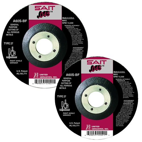 SAIT, Cutting Wheels, Type 27, A60S-BF, 0.045" Thick SAIT, Cutting Wheels, Type 27, A60S-BF, 0.045" Thick