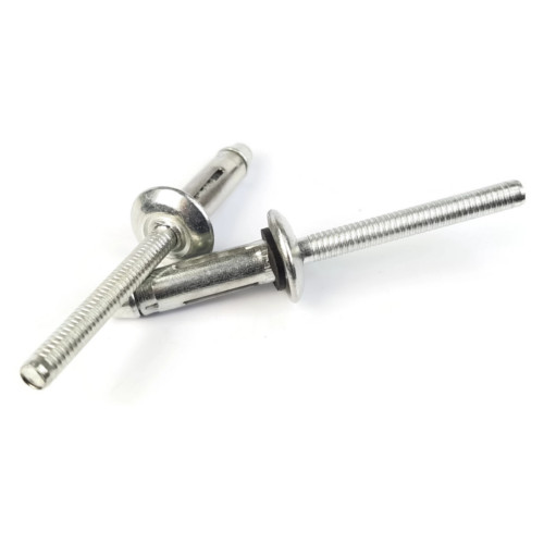 Dome Head Tri Bulb Rivets with Sealing Washer, Steel, #8-8 (1/4